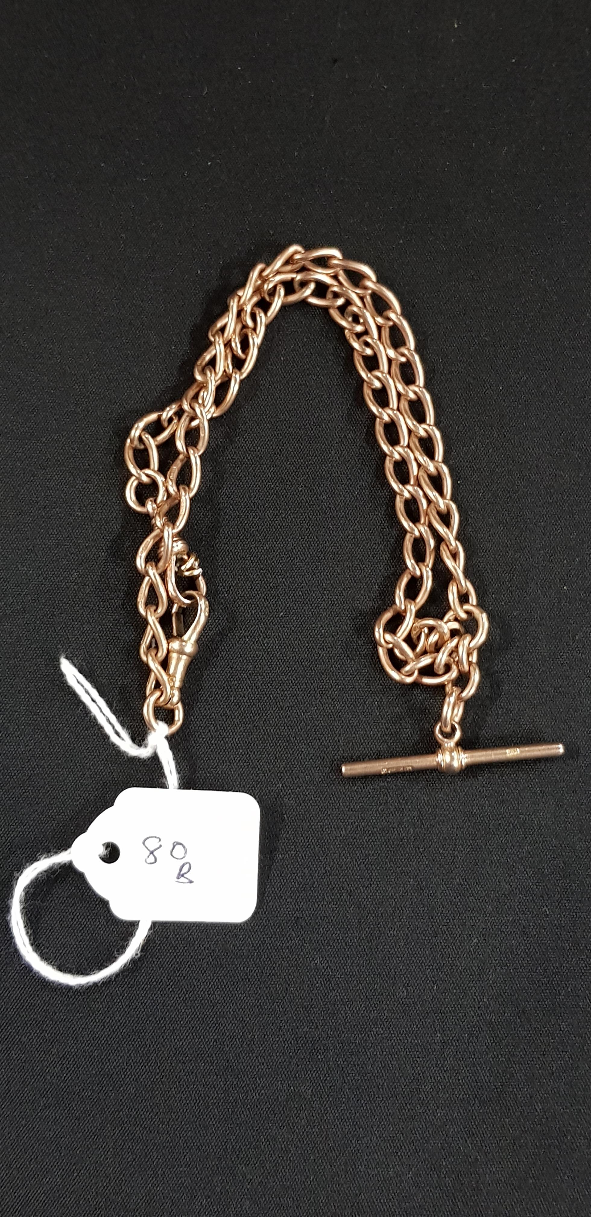 ANTIQUE 9CT ROSE GOLD ALBERT CHAIN 37.1 GRAMS