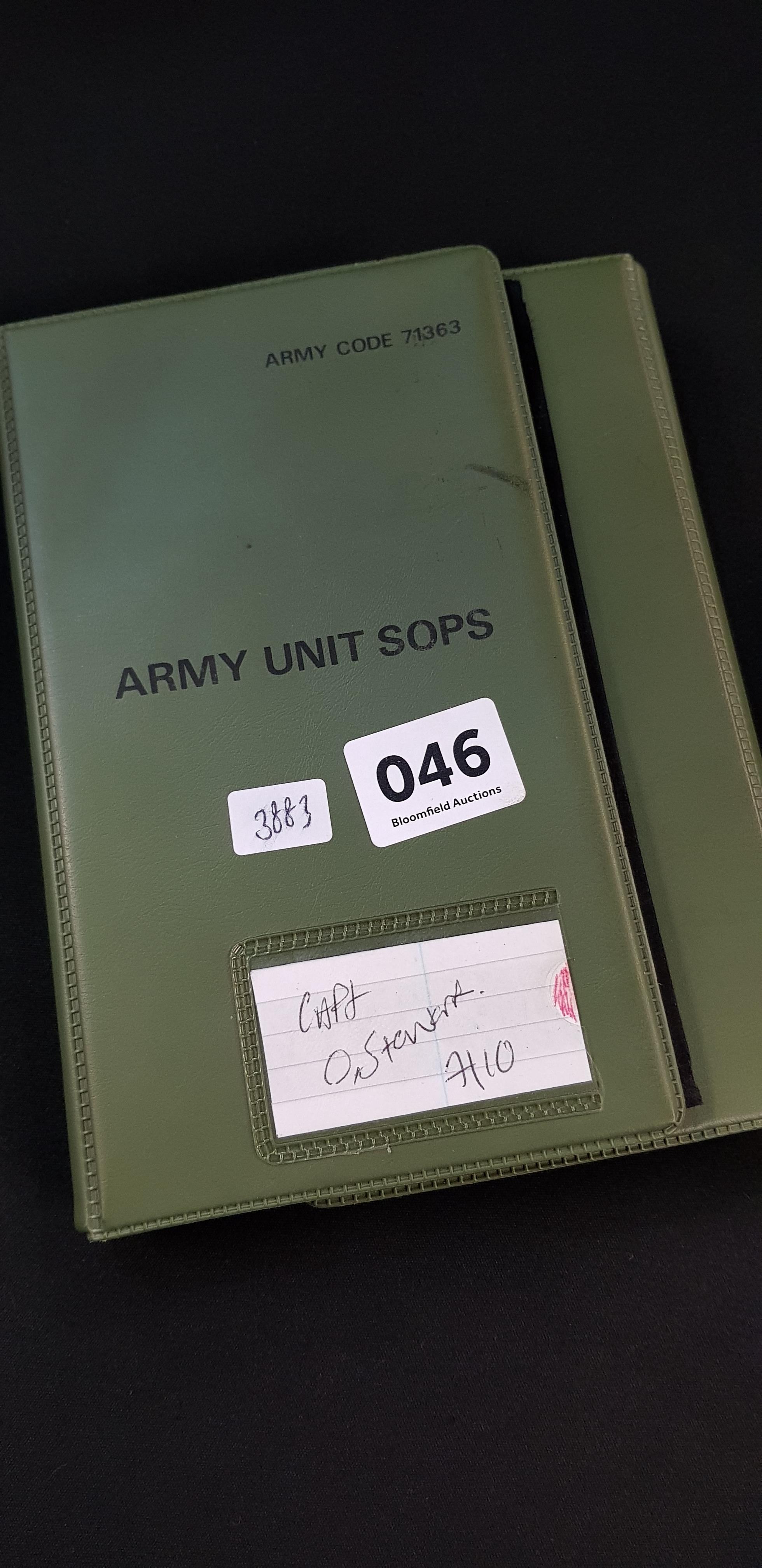 BRITISH ARMY OFFICERS AIDE-MEMOIRE WITH RED AND BLUE CARDS