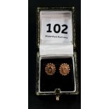 9CT GOLD VICTORIAN STYLE DIAMOND EARRINGS