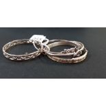 4 SILVER BANGLES