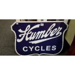 HUNBER CYCLES ENAMEL SIGN