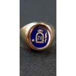 9CT GOLD MASONIC RING