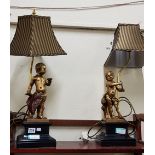 PAIR OF CHERUB LAMPS