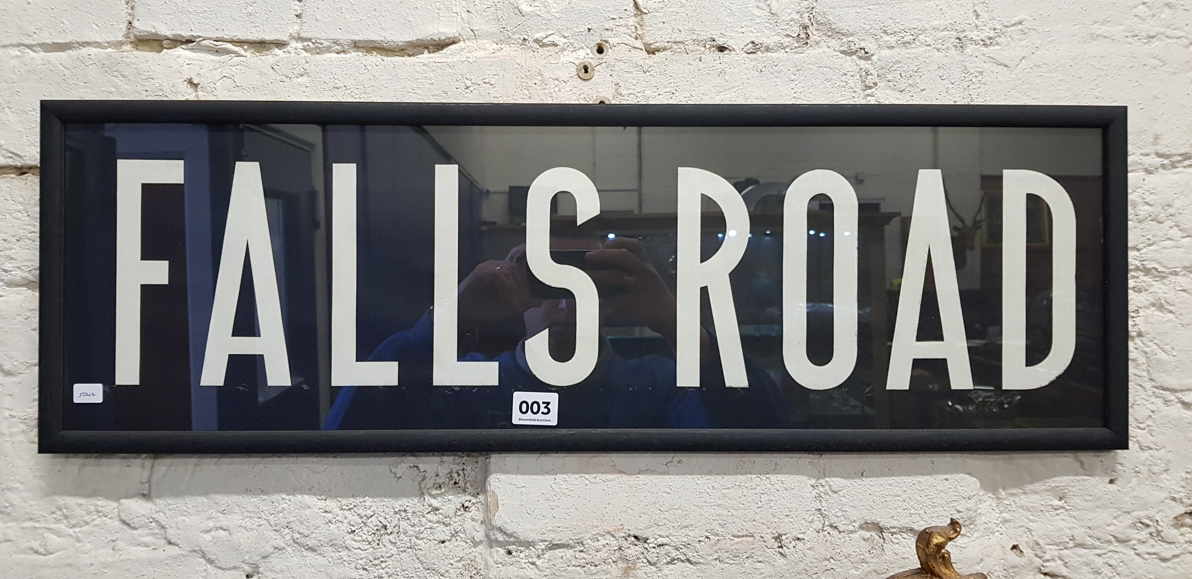 ORIGINAL FRAMED TRAM SIGN - FALLS ROAD