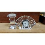 CRYSTAL CLOCK AND CANDLE HOLDER