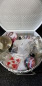 BOX OF PAPERWEIGHTS AND PERFUME BOTTLES