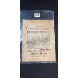 SIGNED ULSTER COVENANT - SAMUEL GRANT