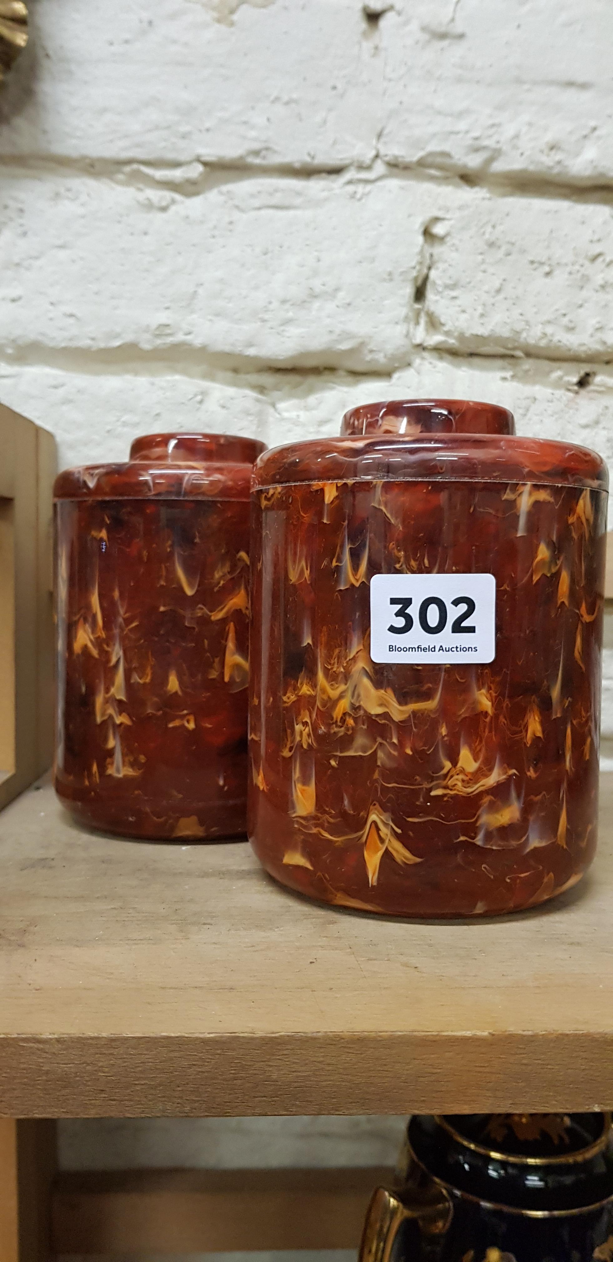 2 BAKELITE TOBACCO JARS