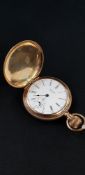 WALTHAM 14CT GOLD PLATED USA FULL HUNTER POCKET WATCH