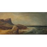 J H BURGESS - OIL ON CANVAS - SEASCAPE - 9.5' X 19.5'