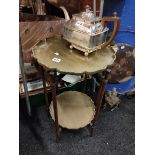 ANTIQUE FOLDING 2 TIER ORIENTAL TABLE