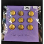 OBSELETE BRASS COASTGUARD BUTTONS