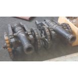 PAIR OF ANTIQUE CAST IRON CANNONS