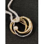 9CT 2 TONE GOLD BROOCH WITH PEARL