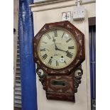 AMERICAN INLAID DROP DIAL WALL CLOCK