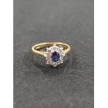 18CT GOLD SAPPHIRE AND DIAMOND RING