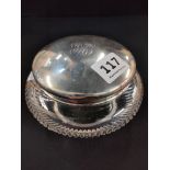 ANTIQUE SILVER TOPPED CRYSTAL BOWL