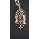 VICTORIAN 15 CARAT GOLD DIAMOND & PEARL BROOCH/PENDANT