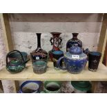 SHELF LOT OF SMALL CLOISONNE ITEMS
