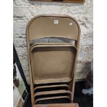 2 ANTIQUE METAL FOLDING CHAIRS