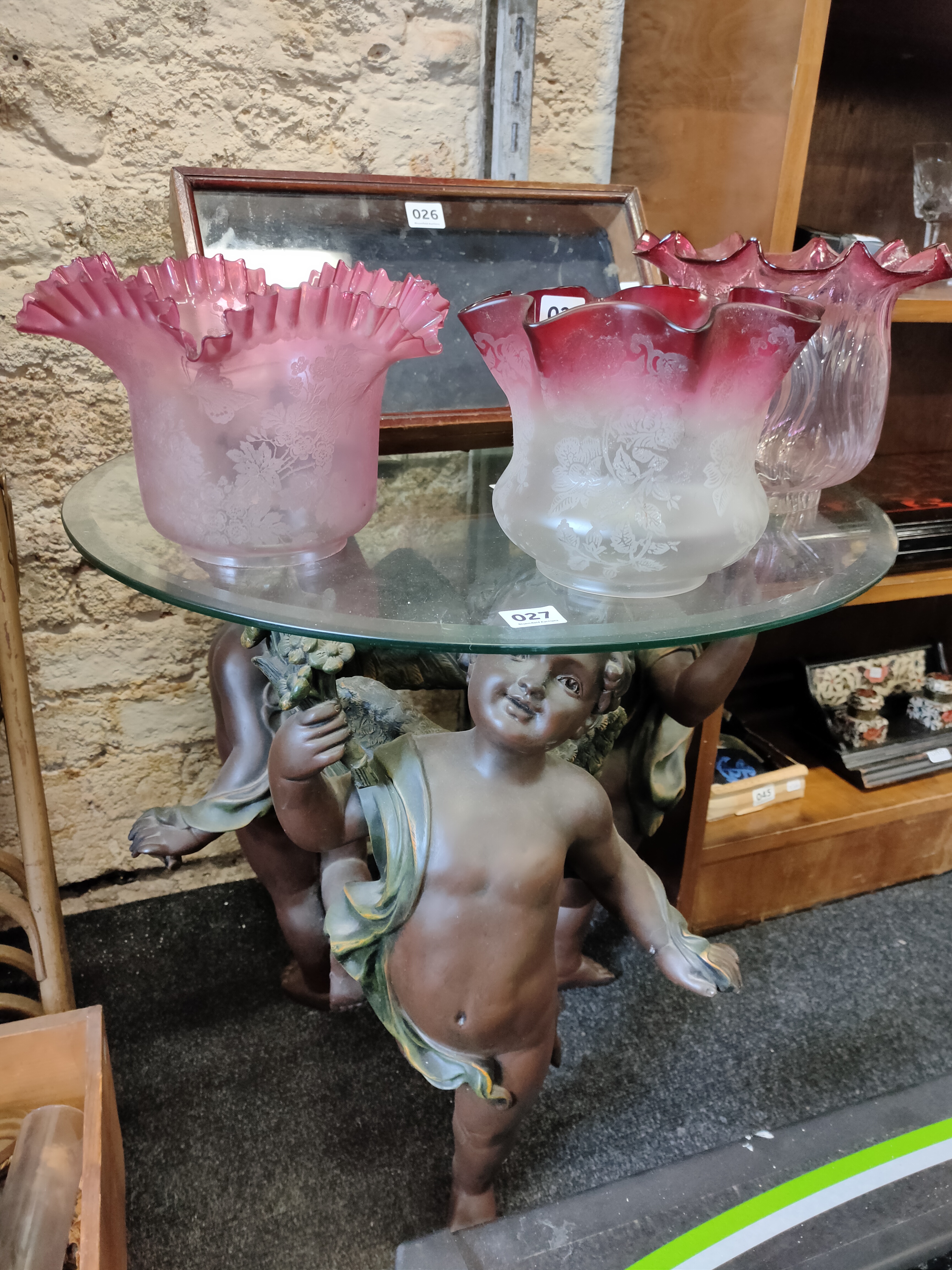 GLASS TOPPED OCCASIONAL TABLE