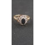 9 CARAT GOLD SAPPHIRE & DIAMOND RING