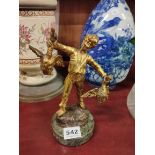 GILT BRONZE - BOY HOLDING BIRDS