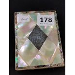 SILVER MOTHER OF PEARL AND IVORY LADIES DANCE CARD CASE