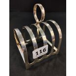 ANTIQUE SOLID SILVER TOAST RACK