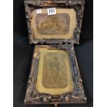 2 ANTIQUE GILDED FRAMED PLAQUES