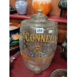 VICTORIAN GLASS MCCONNELL'S OLD IRISH WHISKEY BARRELL