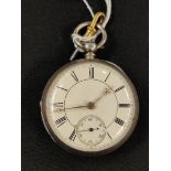 ANTIQUE SILVER POCKET WATCH - APPEARS TO BE WORKING
