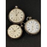 3 SILVER POCKET WATCHES