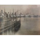 ANTIQUE PHOTOGRAPH - BELFAST HARBOUR SCENE