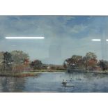 WATERCOLOUR - LAKE SCENE - W A HUME