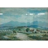 GEORGE FARRELL - WATERCOLOUR - THE MOURNES FROM LEGANANNY
