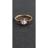 ANTIQUE 18CT GOLD DIAMOND SOLITAIRE RING