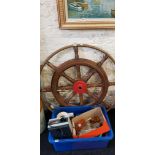 LARGE ANTIQUE SHIPS WHEEL