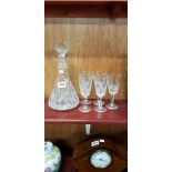 TYRONE CRYSTAL DECANTER AND GLASSES