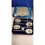 CASED SET OF 4 E.P. DERVING SPOONS AND OTHER E.P. ITEMS