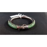 SILVER AND JADE BANGLE