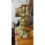 PAIR OF VICTORIAN BRASS CANDLESTICKS