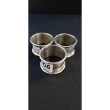 3 MATCHING SILVER NAPKIN RINGS