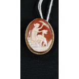 9CT GOLD CAMEO BROOCH