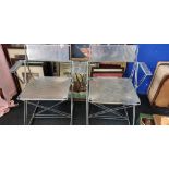 4 RETRO 1970'S ITALIAN METAL CHAIRS