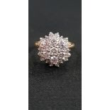 18CT GOLD DIAMOND 1.25 CARATS CLUSTER RING