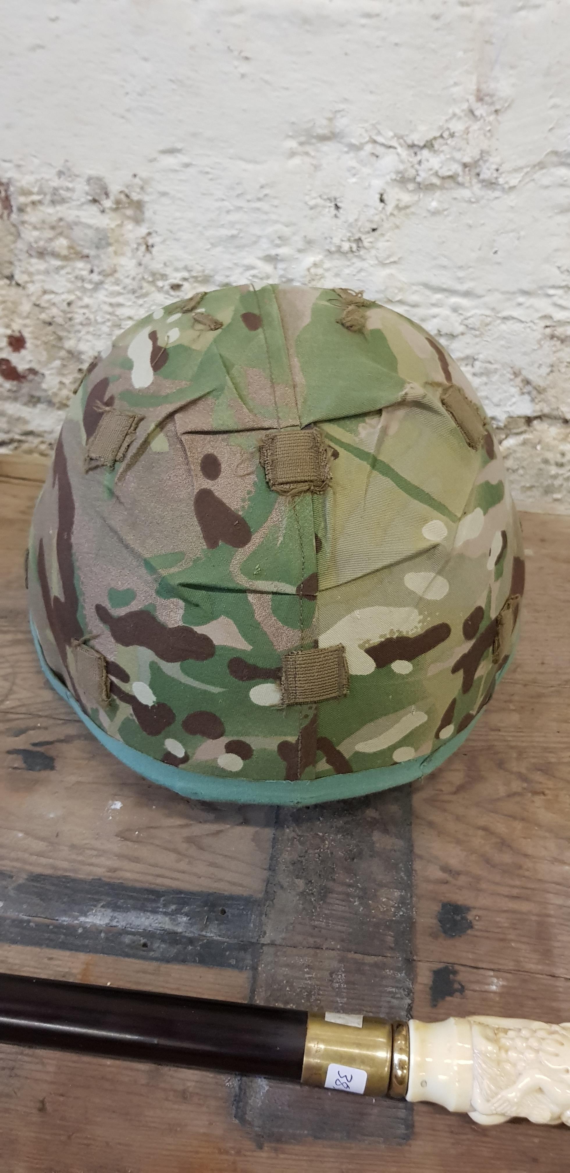 BRITISH ARMY 2012 MK7 BALLISTIC PARA HELMET WITH COMFORT PADS AND MTP COVER