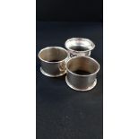 3 SILVER NAPKIN RINGS