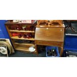 INLAID WRITING BUREAU AND BOOKCASE