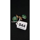 PAIR OF SILVER AND ENAMEL CUFFLINKS